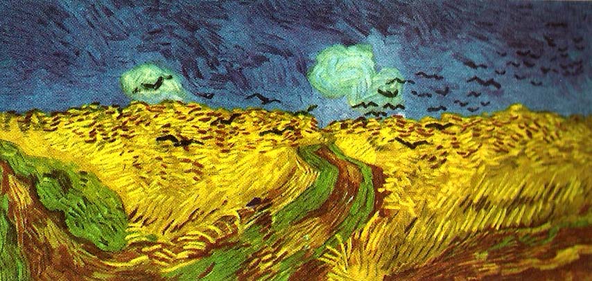 Vincent Van Gogh korpar flygande over sadesfalt